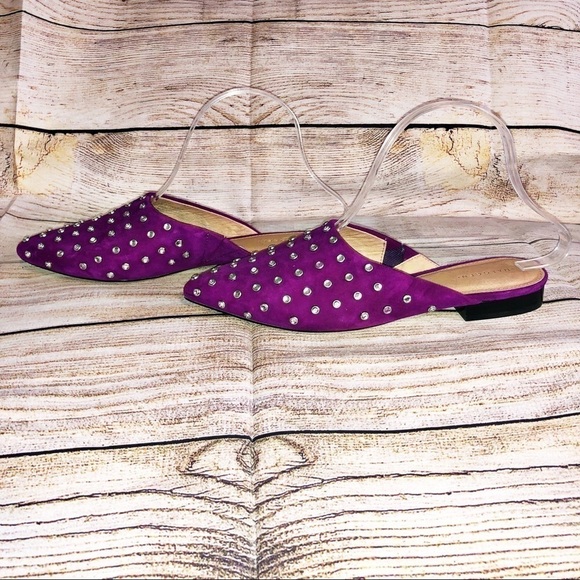 HALOGEN Eva Jeweled Point Toe Mules Size 7M - Picture 4 of 12
